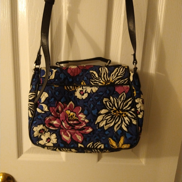 Floral Quilted Shoulder Bag - Blue, Pink, Yellow - Picture 3 of 4